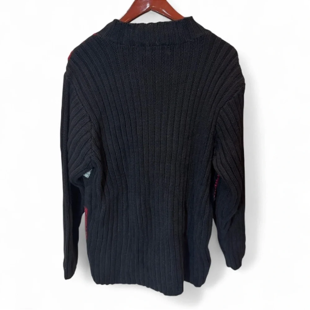 Liz Claiborne Red and Black Patchwork Sweater - Picture 7 of 7